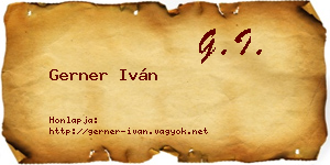 Gerner Iván névjegykártya
