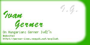 ivan gerner business card